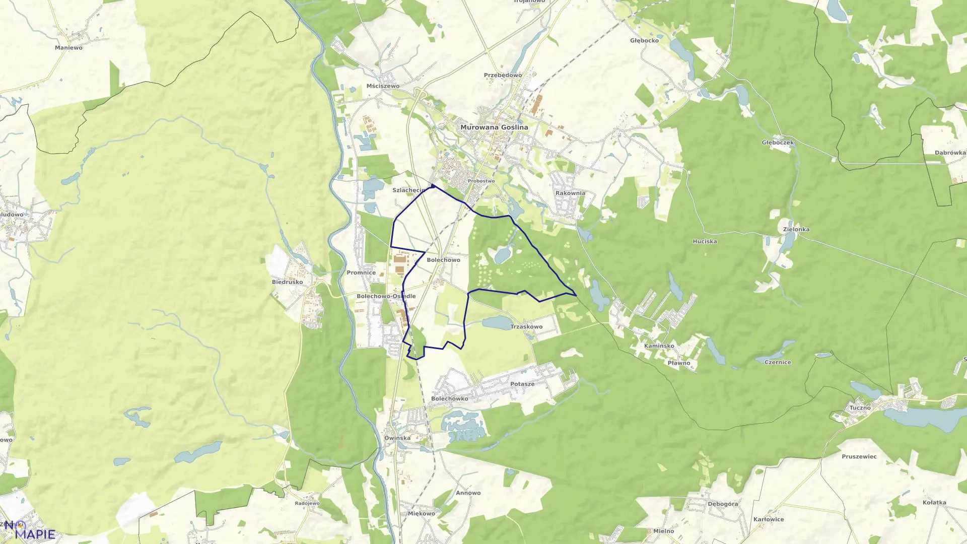 Mapa obrębu BOLECHOWO w gminie Czerwonak
